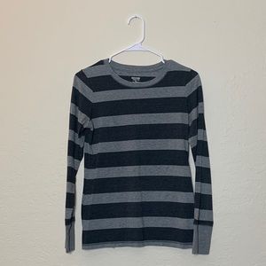 Black and gray stripped women’s sweater